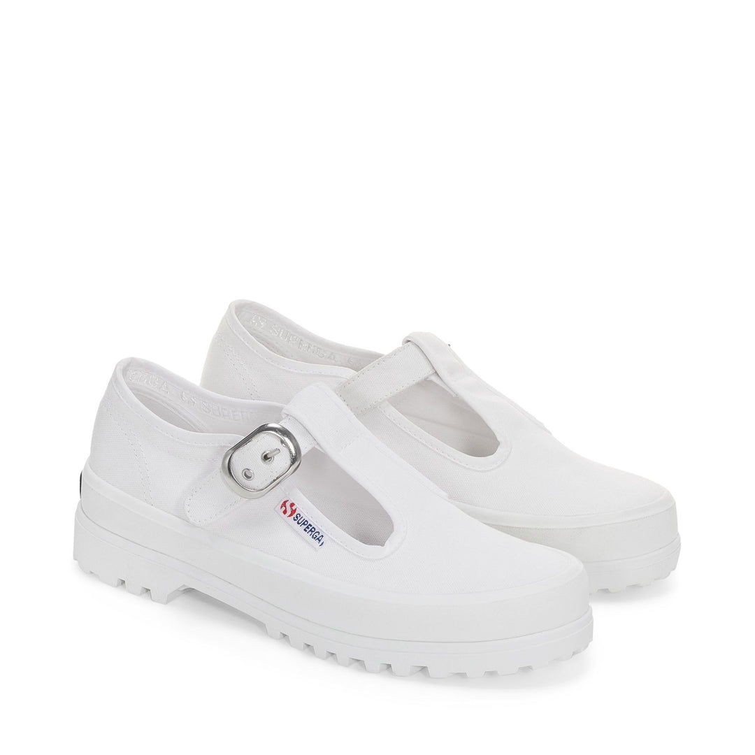 Woman's Low Cut White Sneakers with Cotton Upper main