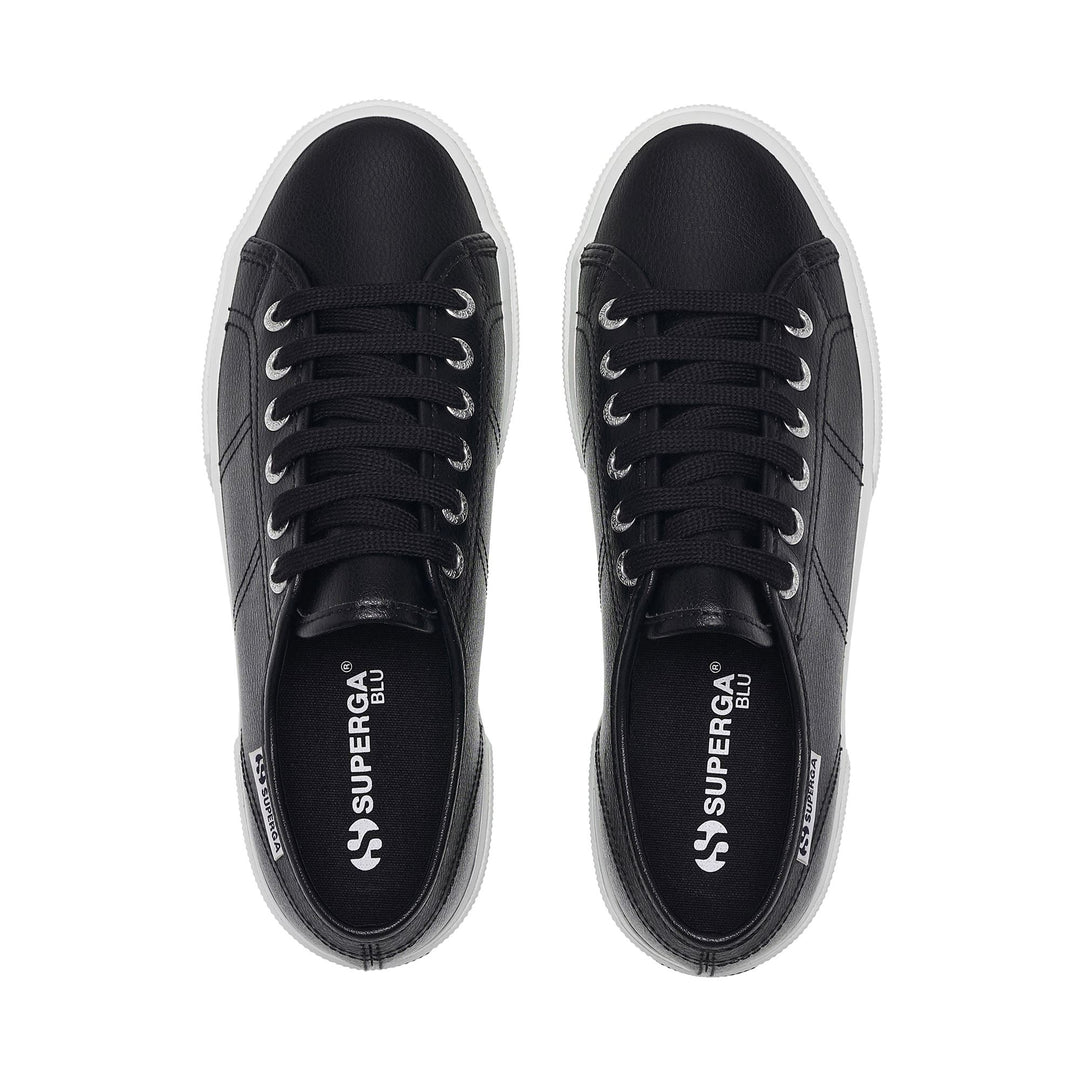Schwarze Plateau-Sneakers für Damen mit Obermaterial aus Gummi main