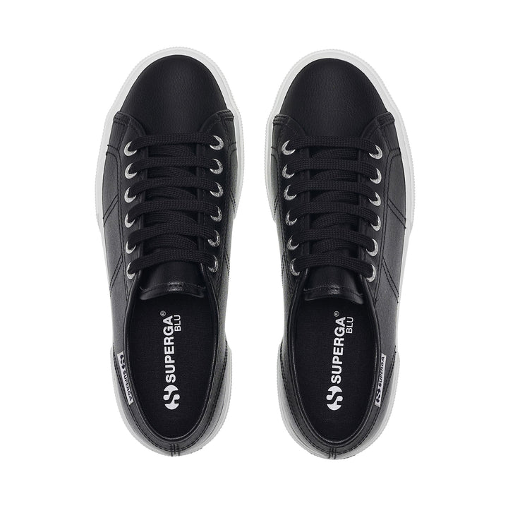 Woman's Platform Black Sneakers with Rubber Upper 4