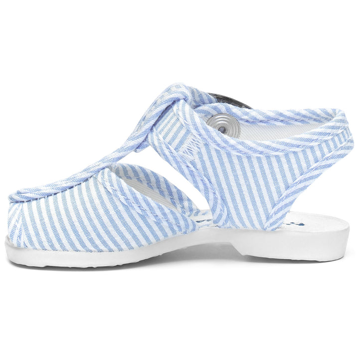 Sandals Boy 1200 KIDS SANDALS STRIPES Sandal WHITE-AZURE STRIPES Dressed Side (jpg Rgb)		