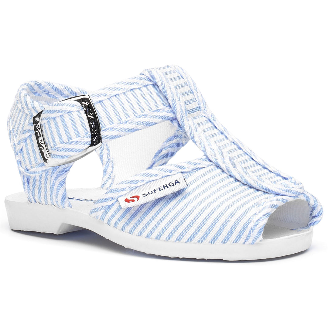 Sandals Boy 1200 KIDS SANDALS STRIPES Sandal WHITE-AZURE STRIPES Detail Double				