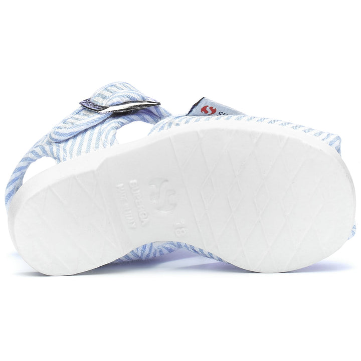 Sandals Boy 1200 KIDS SANDALS STRIPES Sandal WHITE-AZURE STRIPES Dressed Front Double		