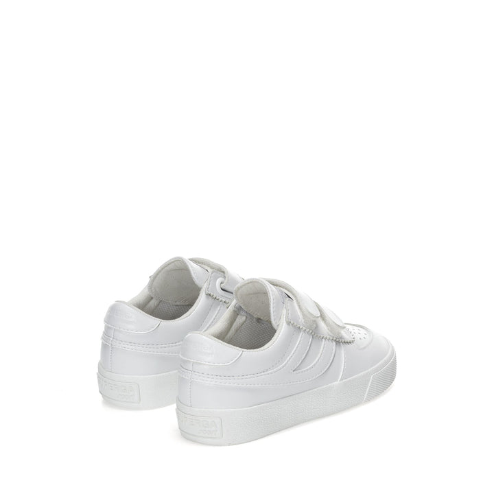 Sneakers Kid unisex 2846 KIDS SEATTLE STRAPS VEGAN MATERIAL Low Cut TOTAL WHITE Dressed Side (jpg Rgb)		