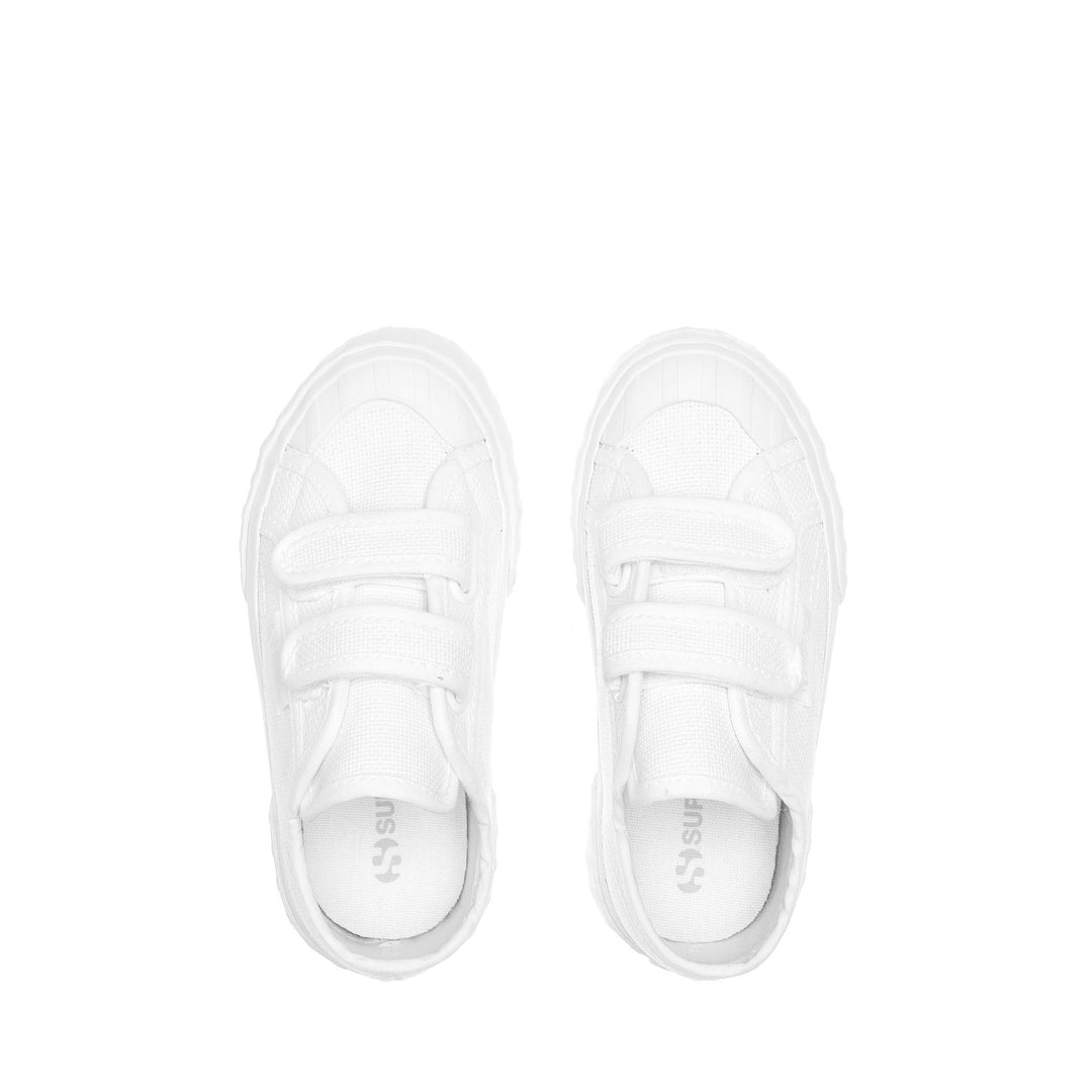 Sneakers Kid unisex 2630 KIDS STRIPE STRAPS Low Cut TOTAL WHITE Dressed Back (jpg Rgb)		