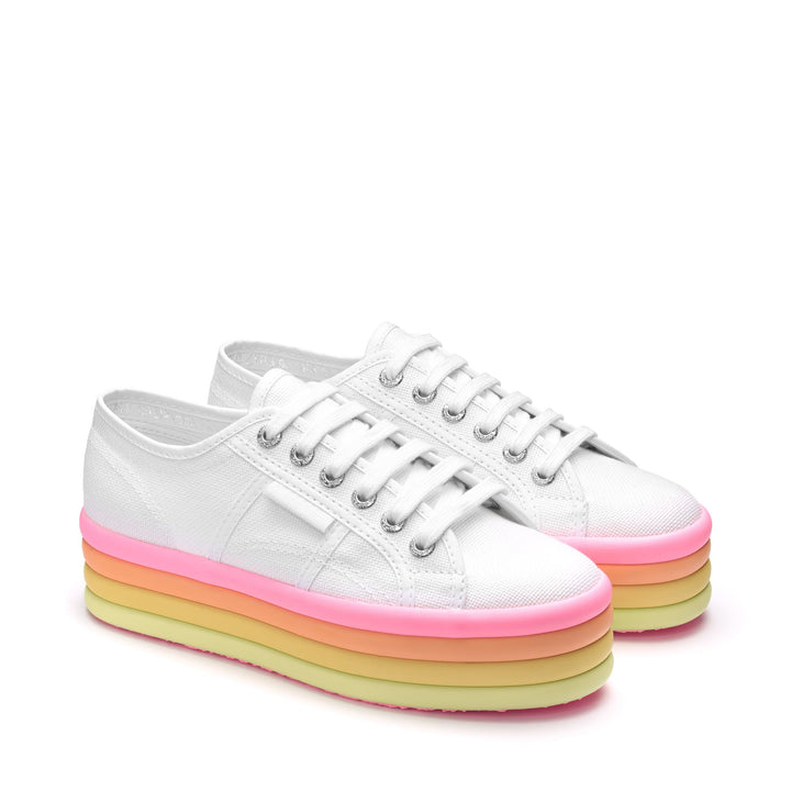 Lady Shoes Woman 2790 CANDY Wedge WHITE-CANDY MULTICOLOR Dressed Front (jpg Rgb)	