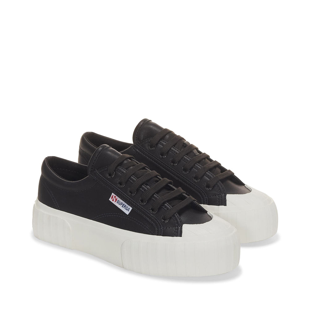 Zapatillas negras de plataforma para mujer con parte superior de algodón 02