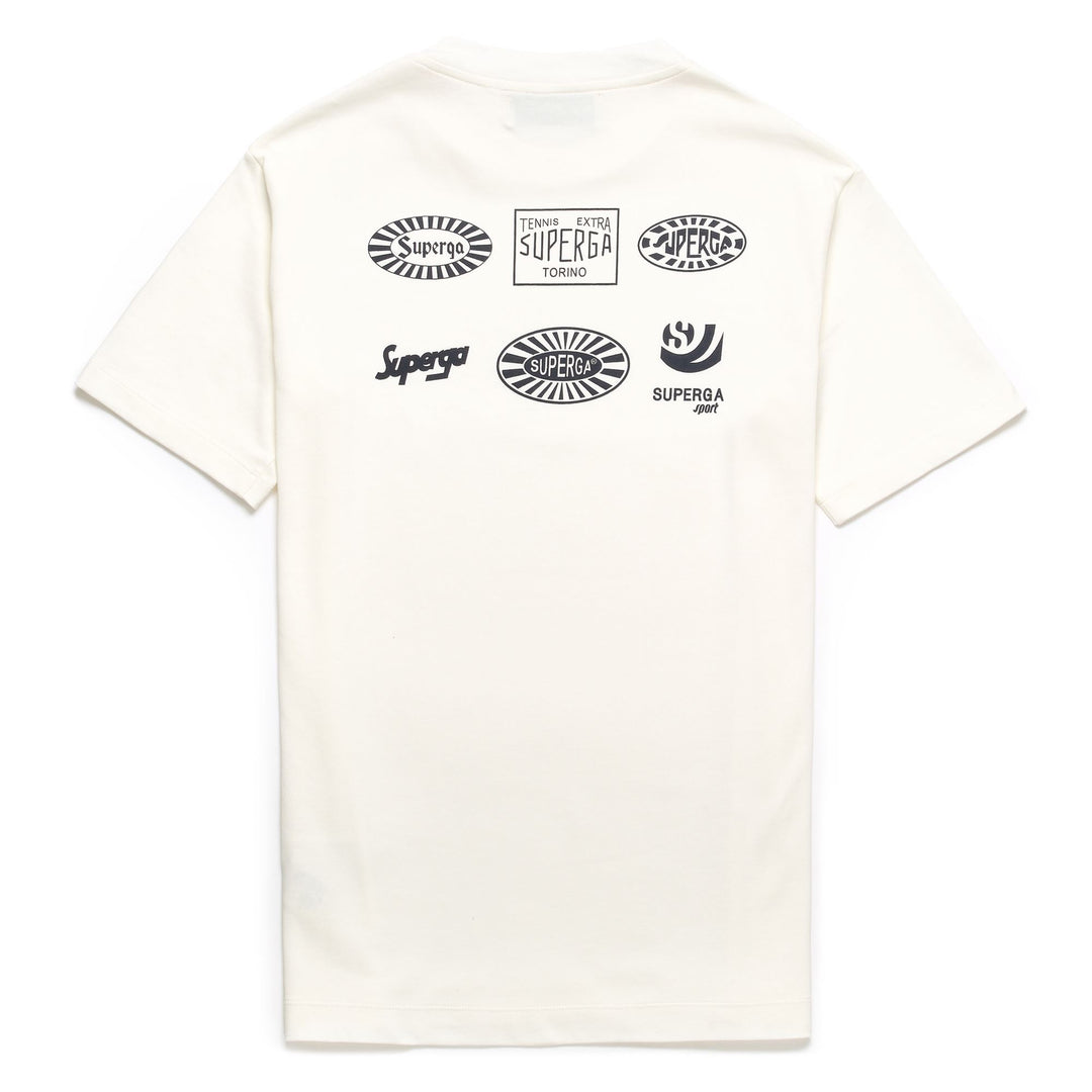 T-ShirtsTop Unisex SUPERGA LOGO HISTORY T-Shirt OFF WHITE-NAVY Dressed Front (jpg Rgb)	