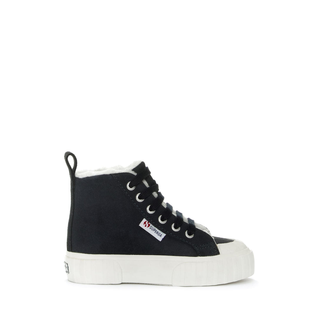 Sneakers da bambino blu con tomaia in pelle scamosciata 01