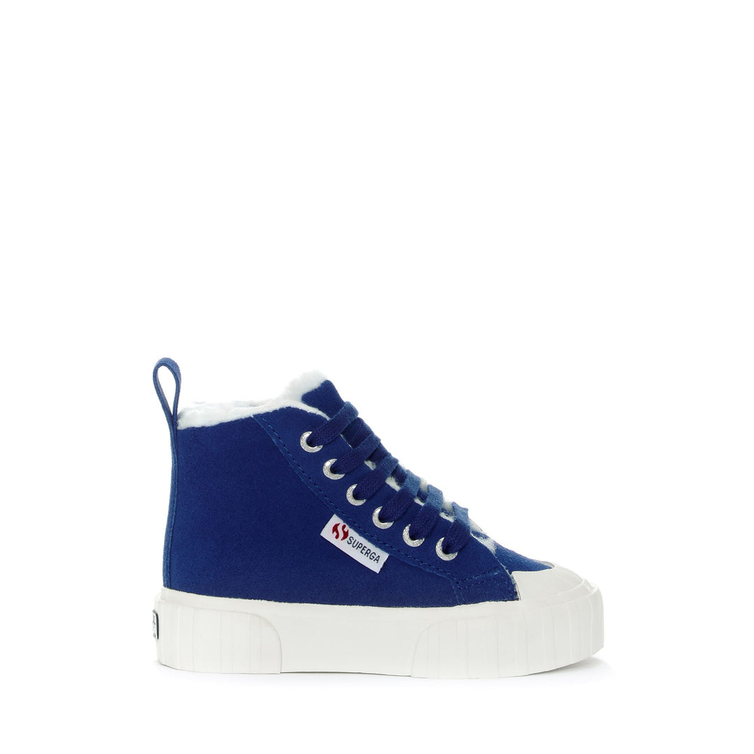 Sneakers da bambino blu con tomaia in pelle scamosciata 01