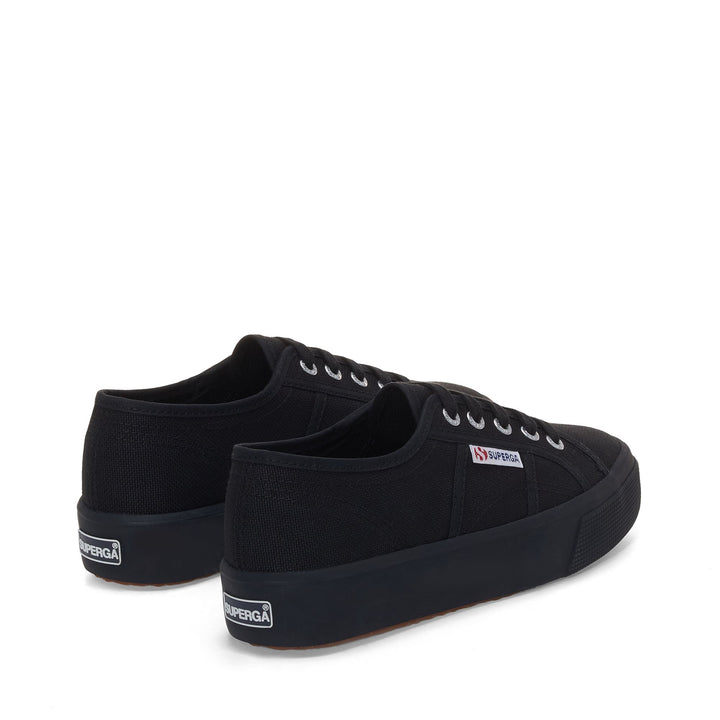 Le Superga Unisex 2730 MID PLATFORM Sneaker FULL BLACK Dressed Side (jpg Rgb)		
