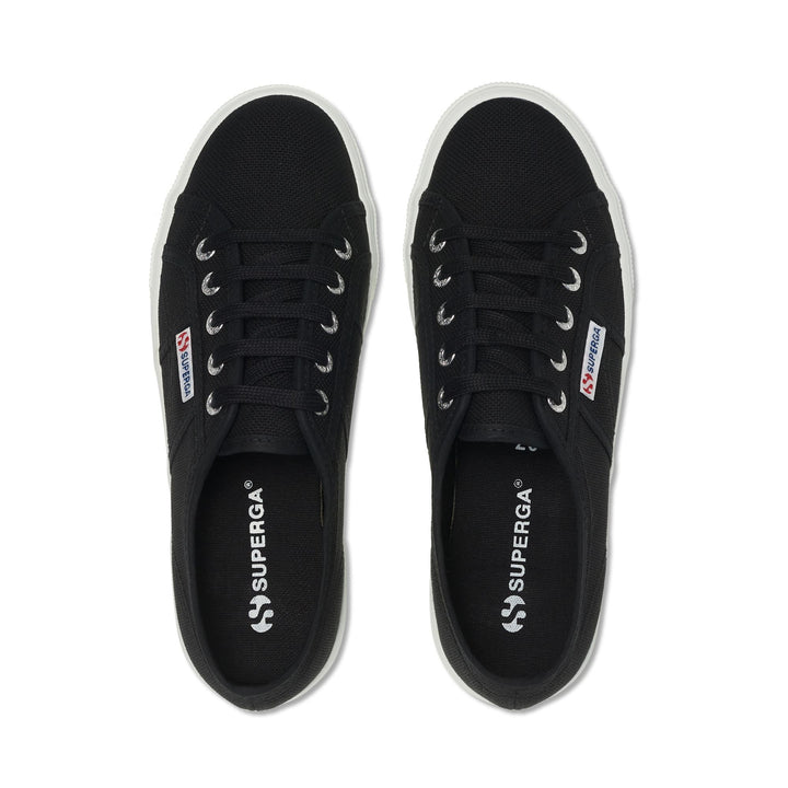 Le Superga Unisex 2730 MID PLATFORM Sneaker BLACK-FWHITE Dressed Back (jpg Rgb)		