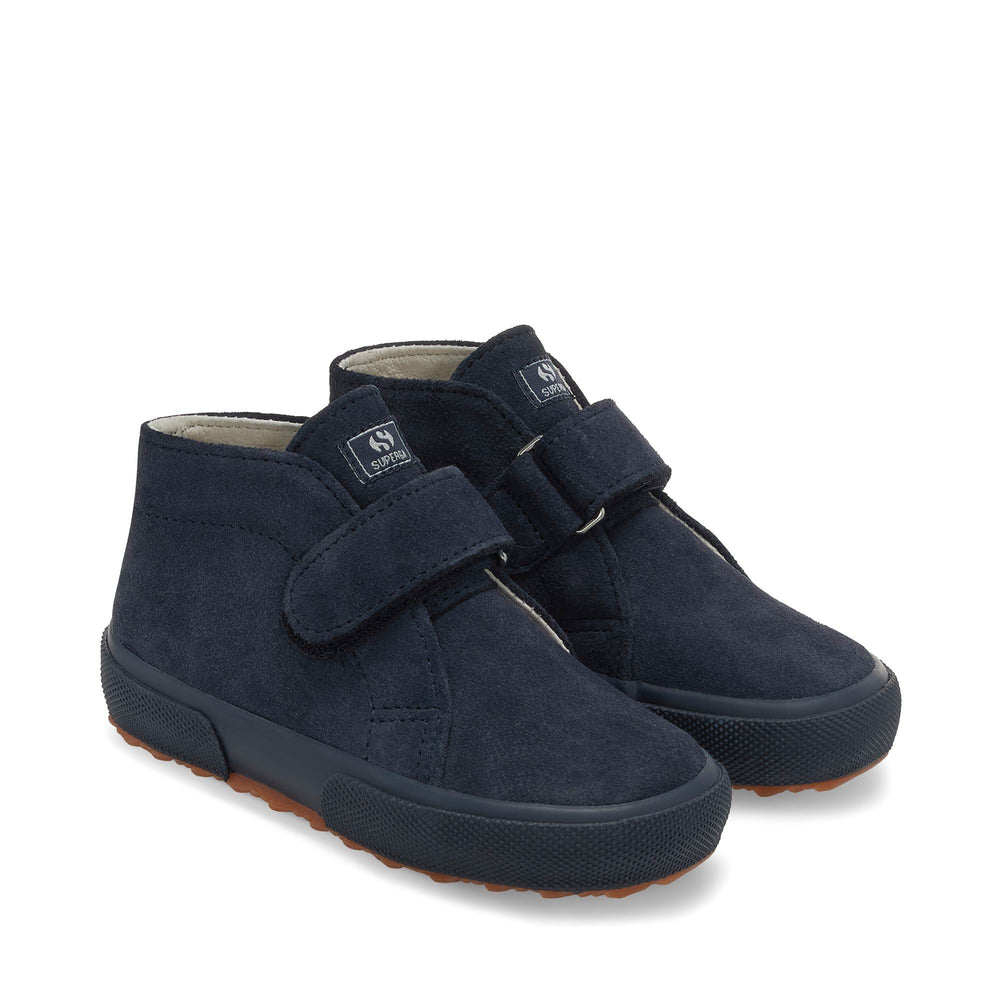 Ankle Boots Boy 2173 KIDS STRAP SUEDE Strap FULL BLUE Dressed Front (jpg Rgb)	