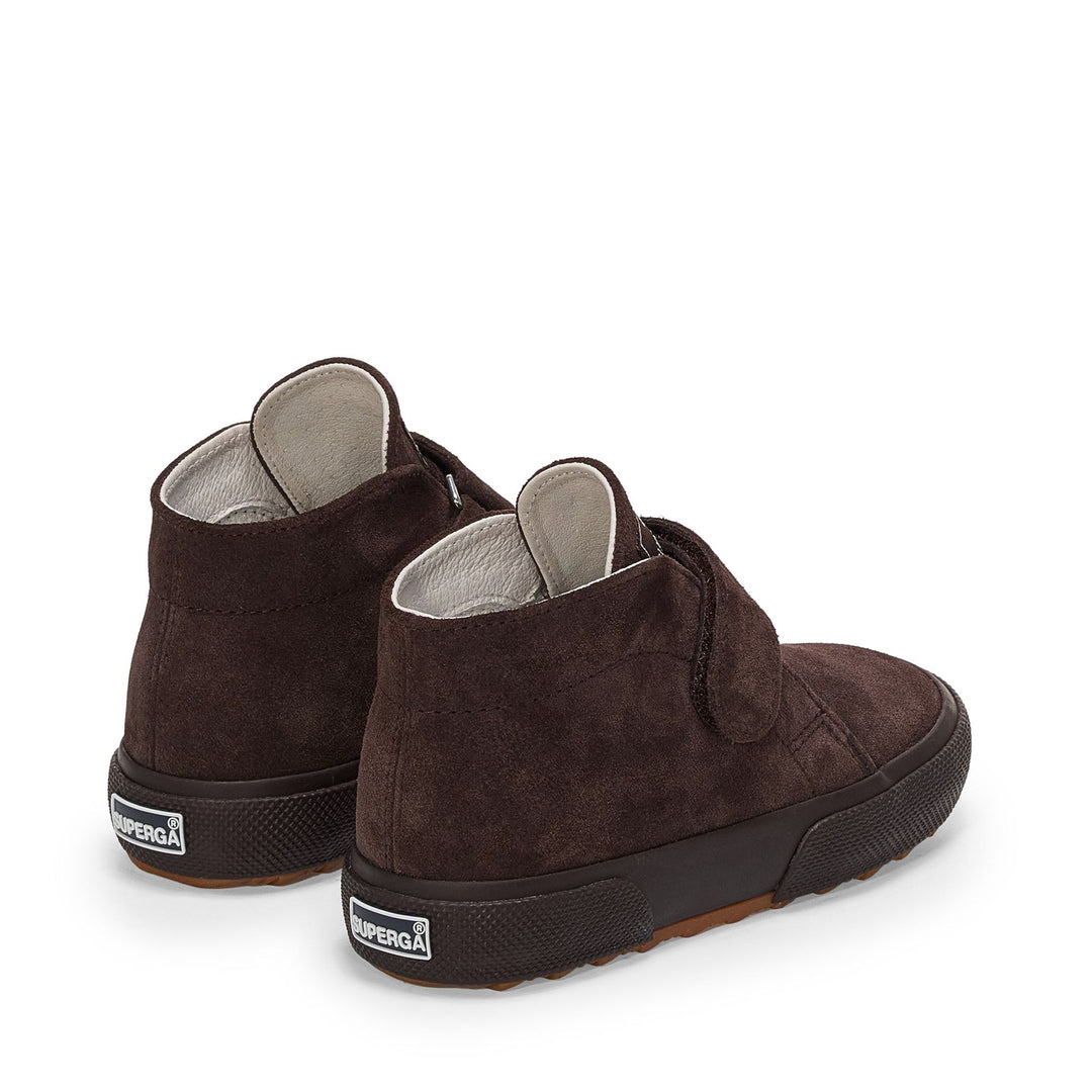 Stivaletti da bambino color cioccolato fondente con tomaia in pelle scamosciata main