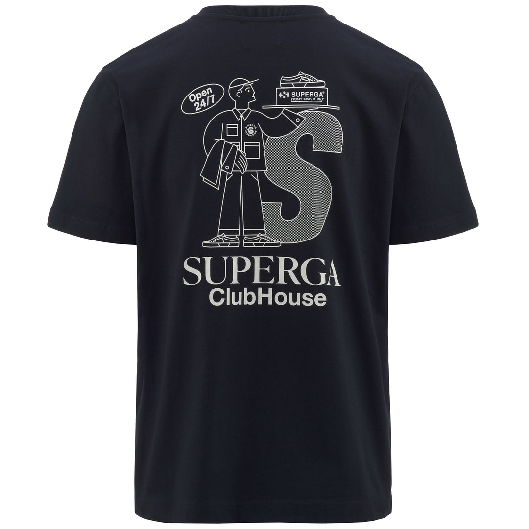 T-ShirtsTop Unisex T-SHIRT SUPERGA CLUBHOUSE T-Shirt NAVY-WHITE AVORIO Dressed Side (jpg Rgb)		