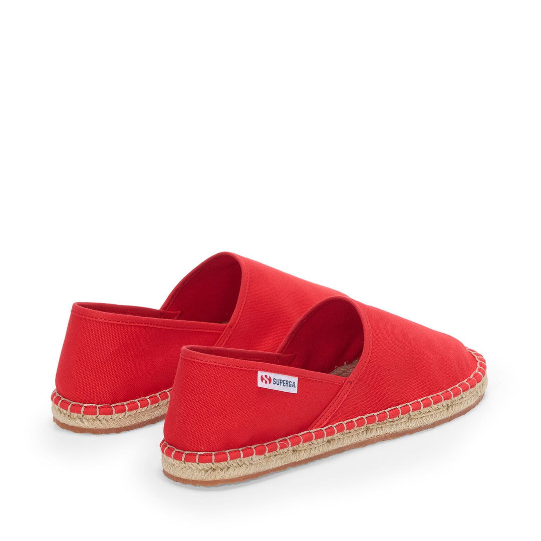 Unisex rote Espadrilles mit niedrigem Absatz und Obermaterial aus Baumwolle main