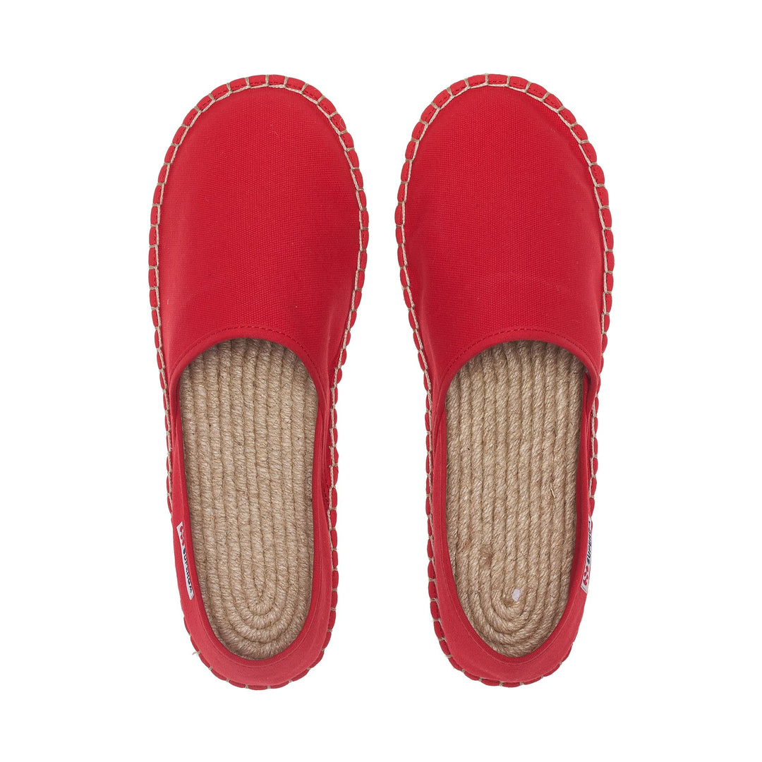 Unisex rote Espadrilles mit niedrigem Absatz und Obermaterial aus Baumwolle main