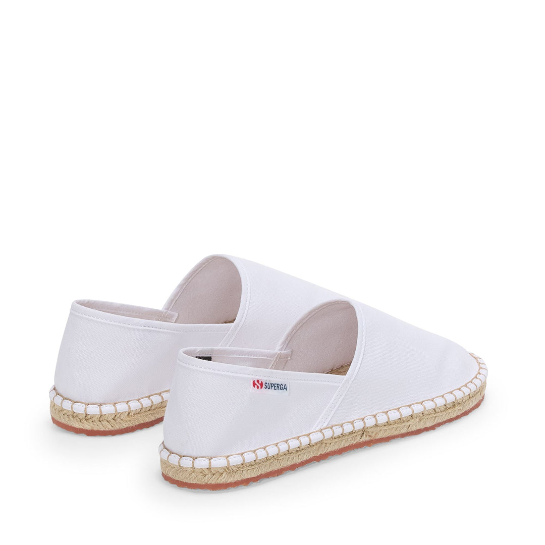 Unisex White Low Heel Espadrilles with Cotton Upper main