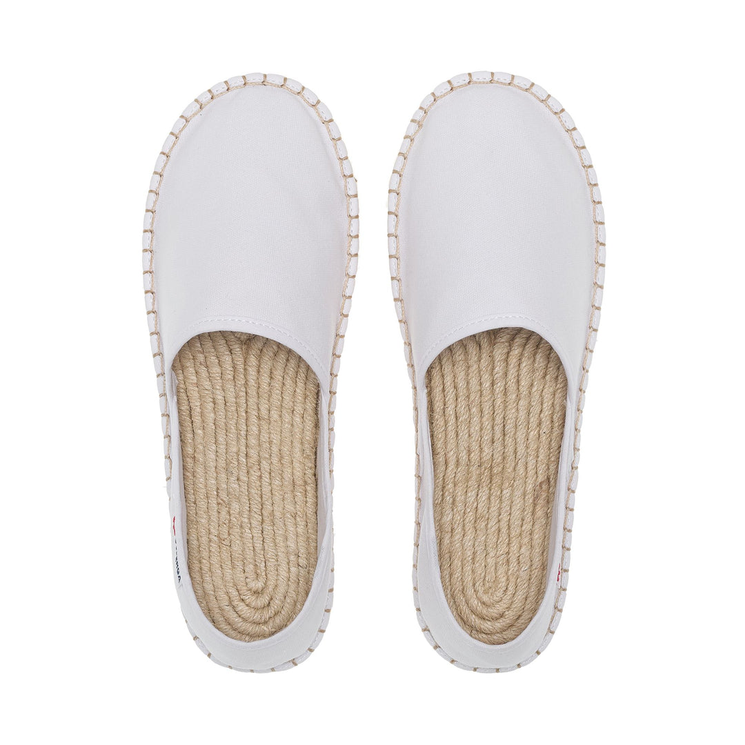 Unisex White Low Heel Espadrilles with Cotton Upper main