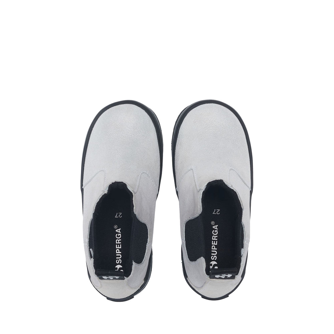 Stivaletti argentati da bambina con tomaia in pelle glitterata main