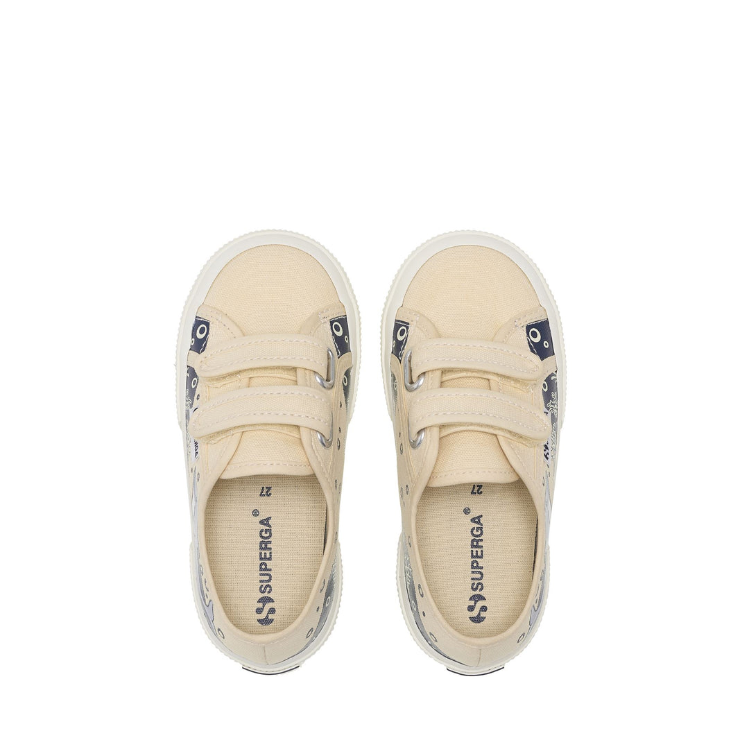 Beigefarbene Low-Cut-Sneakers für Kinder mit Obermaterial aus Baumwolle main