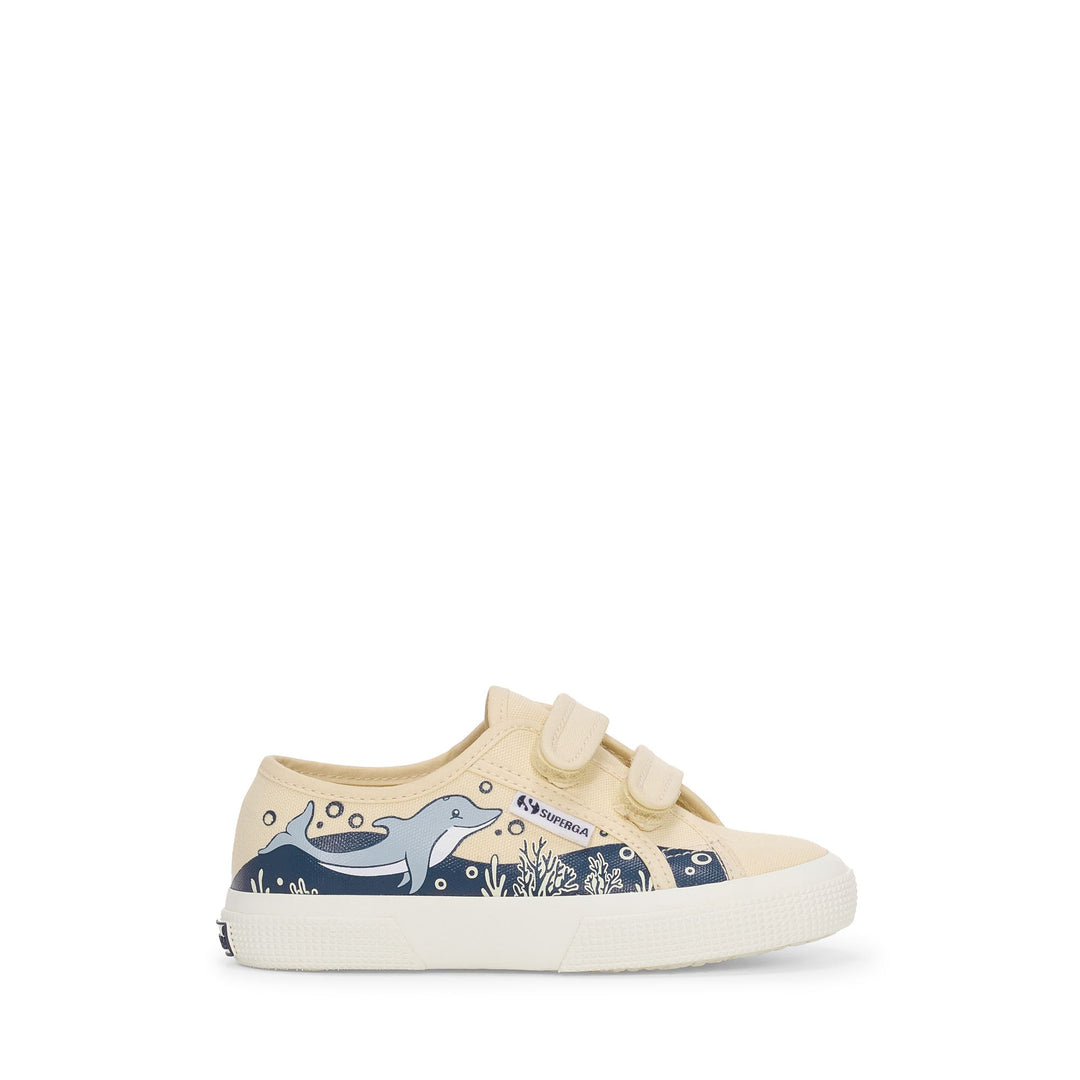 Children's Low Cut Beige Sneakers with Cotton Upper 01