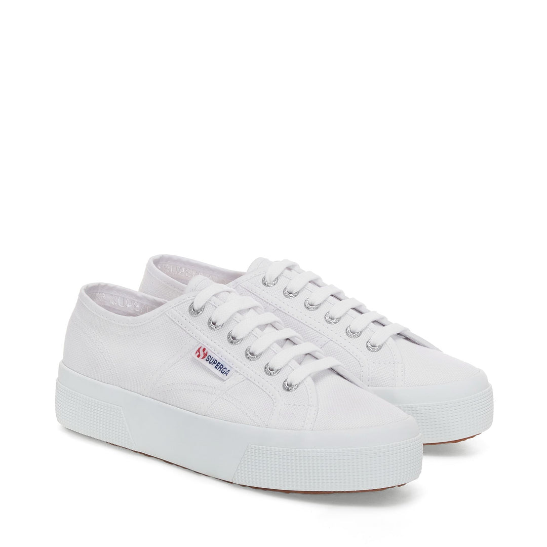 Unisex White Platform Sneakers with Cotton Upper main