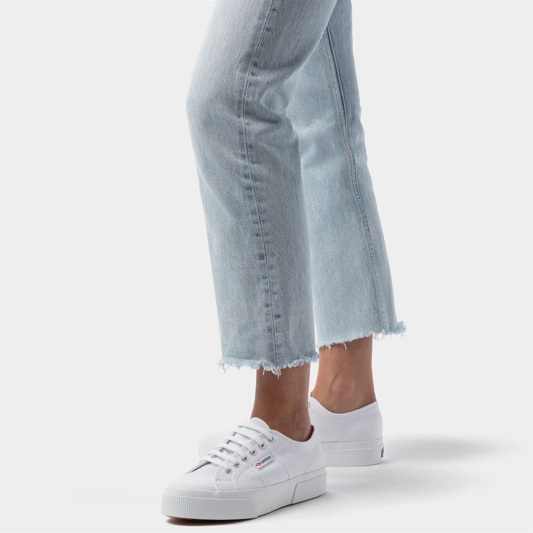 Unisex White Platform Sneakers with Cotton Upper main
