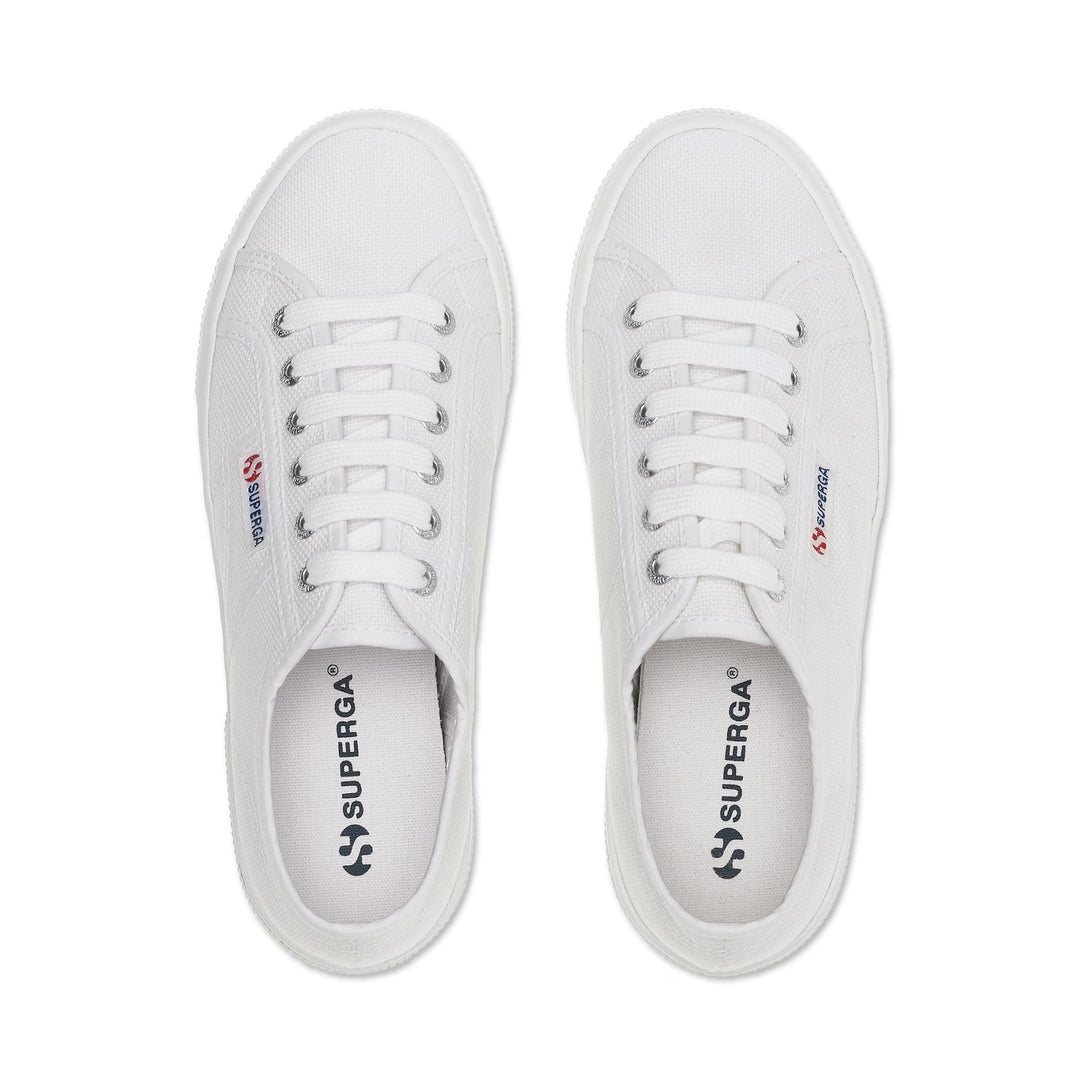 Unisex White Platform Sneakers with Cotton Upper main