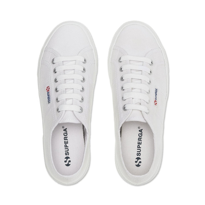 Unisex White Platform Sneakers with Cotton Upper 4