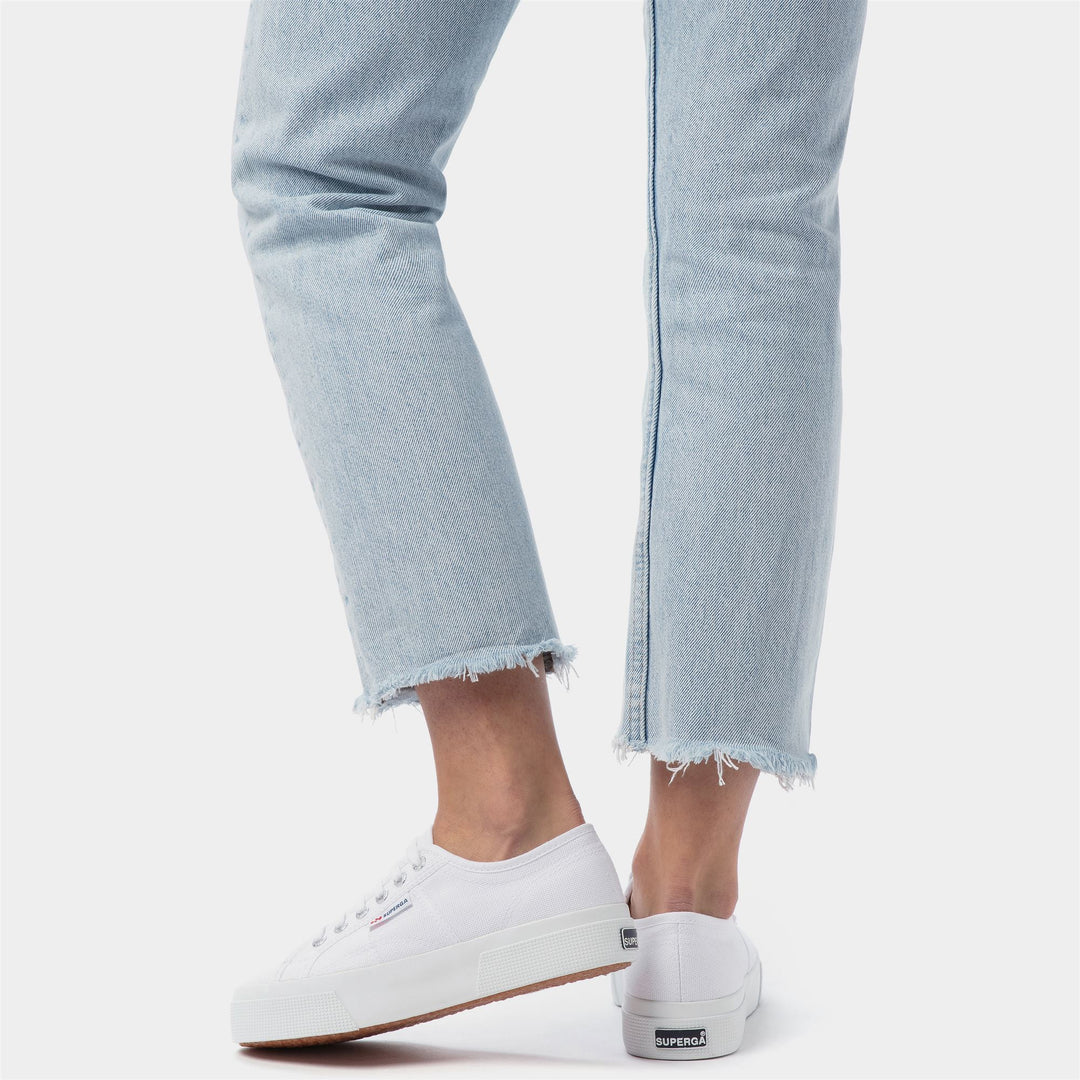 Unisex White Platform Sneakers with Cotton Upper main