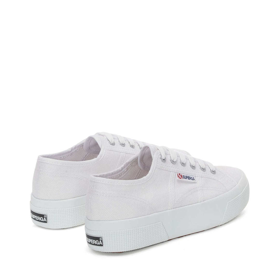 Unisex White Platform Sneakers with Cotton Upper main