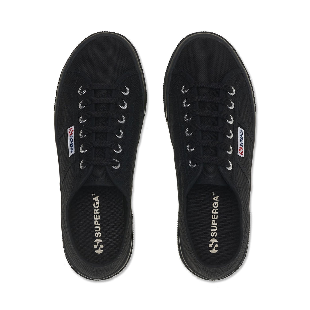 Zapatillas unisex de plataforma negras con parte superior de algodón main