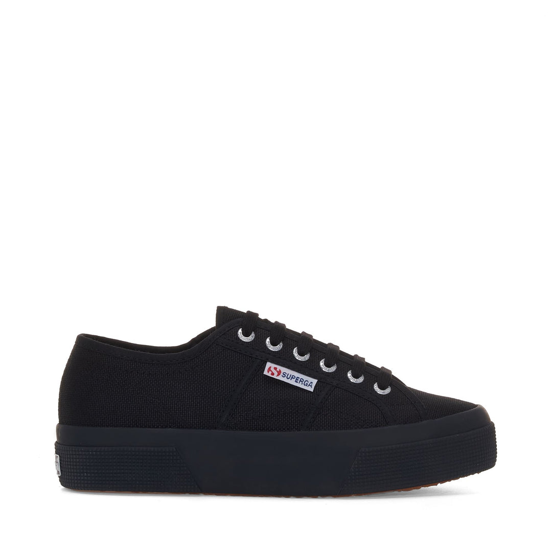 Unisex Platform Full Black Sneakers with Cotton Upper 01
