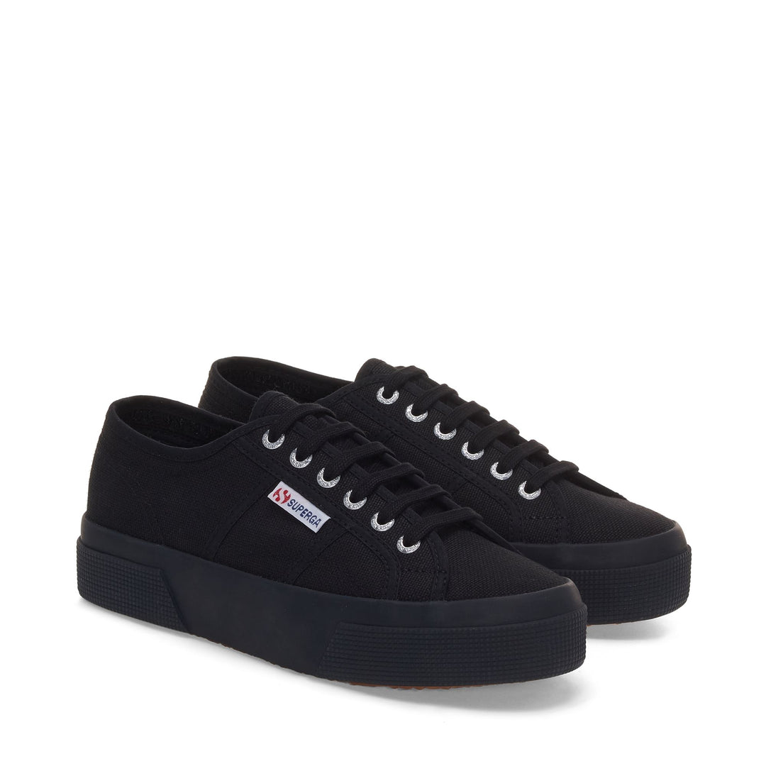 Zapatillas unisex de plataforma negras con parte superior de algodón main
