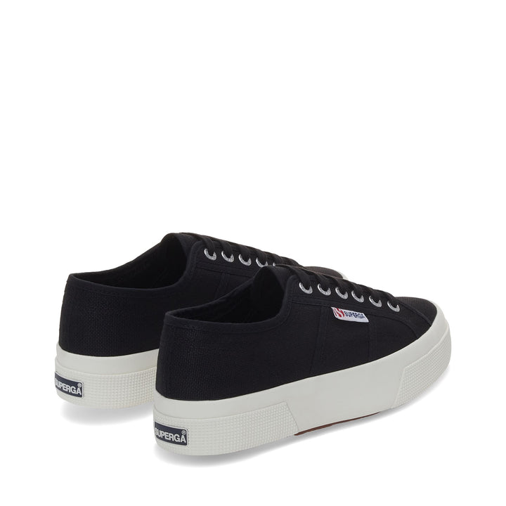 Lady Shoes Unisex 2740 PLATFORM Wedge BLACK-F AVORIO Dressed Side (jpg Rgb)		
