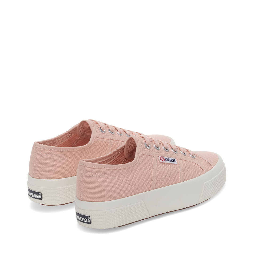 Sneakers unisex rosa con plateau e tomaia in cotone main