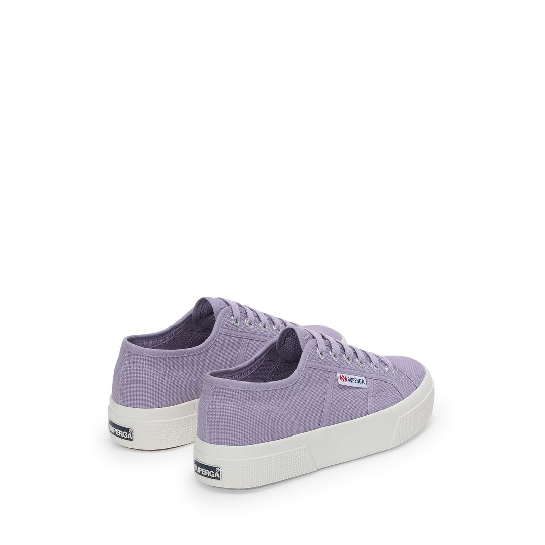 Unisex-Plateau-Sneaker in Violett mit Baumwoll-Obermaterial main