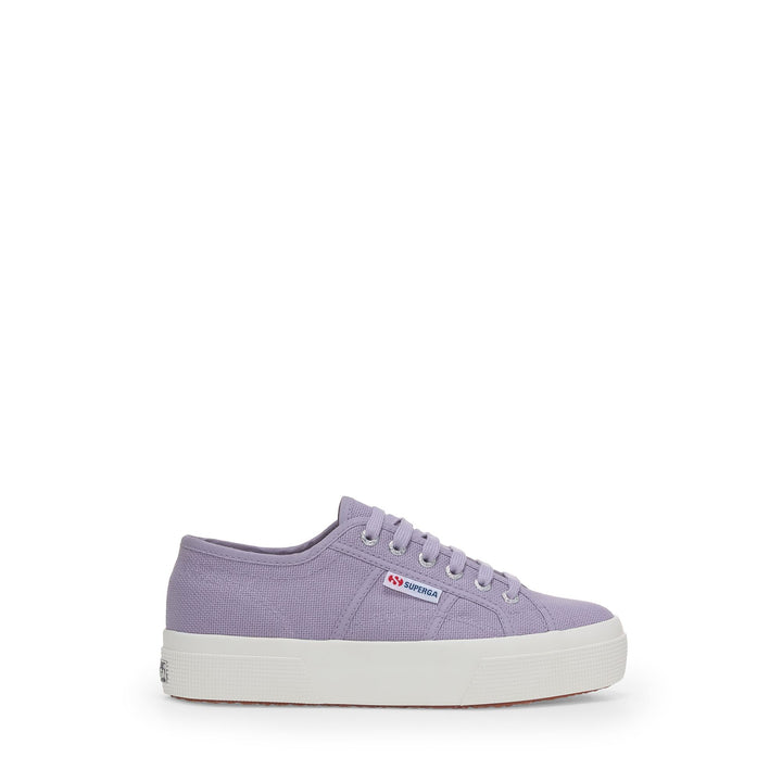 Unisex-Plateau-Sneaker in Violett mit Baumwoll-Obermaterial 1