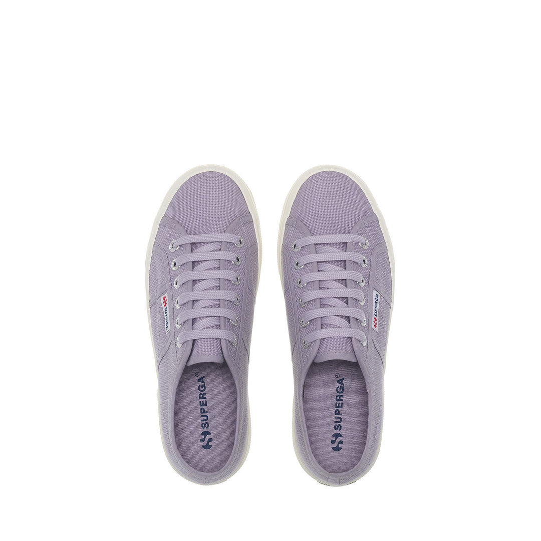 Unisex-Plateau-Sneaker in Violett mit Baumwoll-Obermaterial main