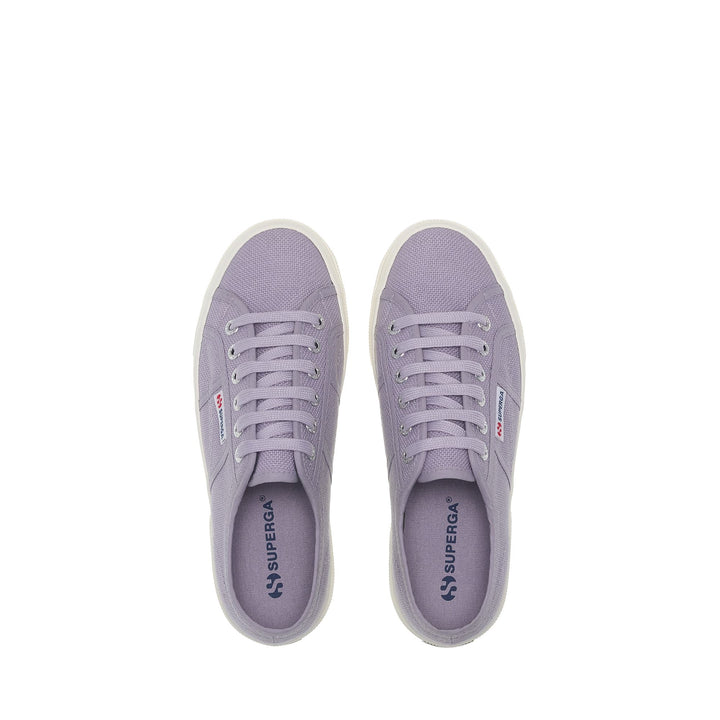 Unisex-Plateau-Sneaker in Violett mit Baumwoll-Obermaterial 4