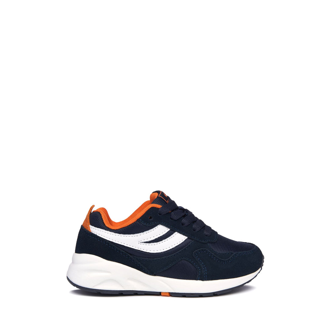 Sneakers basse per bambini in blu con tomaia in nylon 01