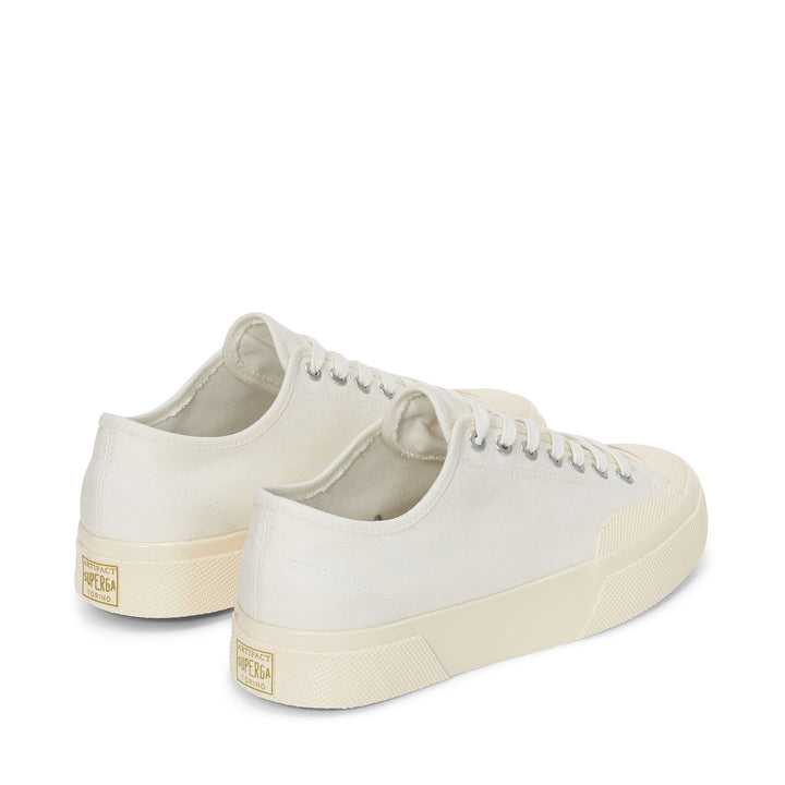 Le Superga Unisex 2432 WORKS LOW CUT BROKENTWILL Low Cut WHITE-OFF WHITE Dressed Side (jpg Rgb)		