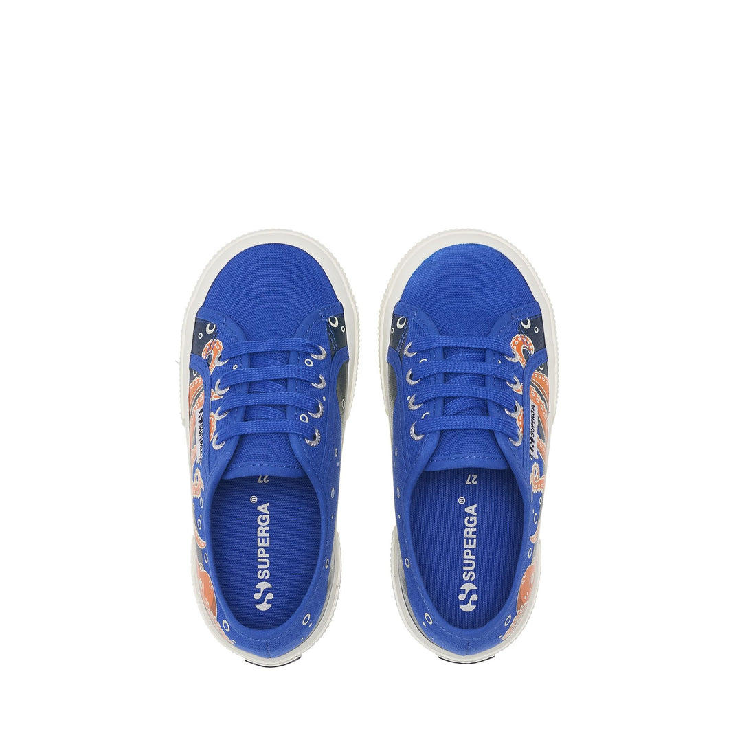 Children's Low Cut Sneakers in Blue with Cotton Upper main