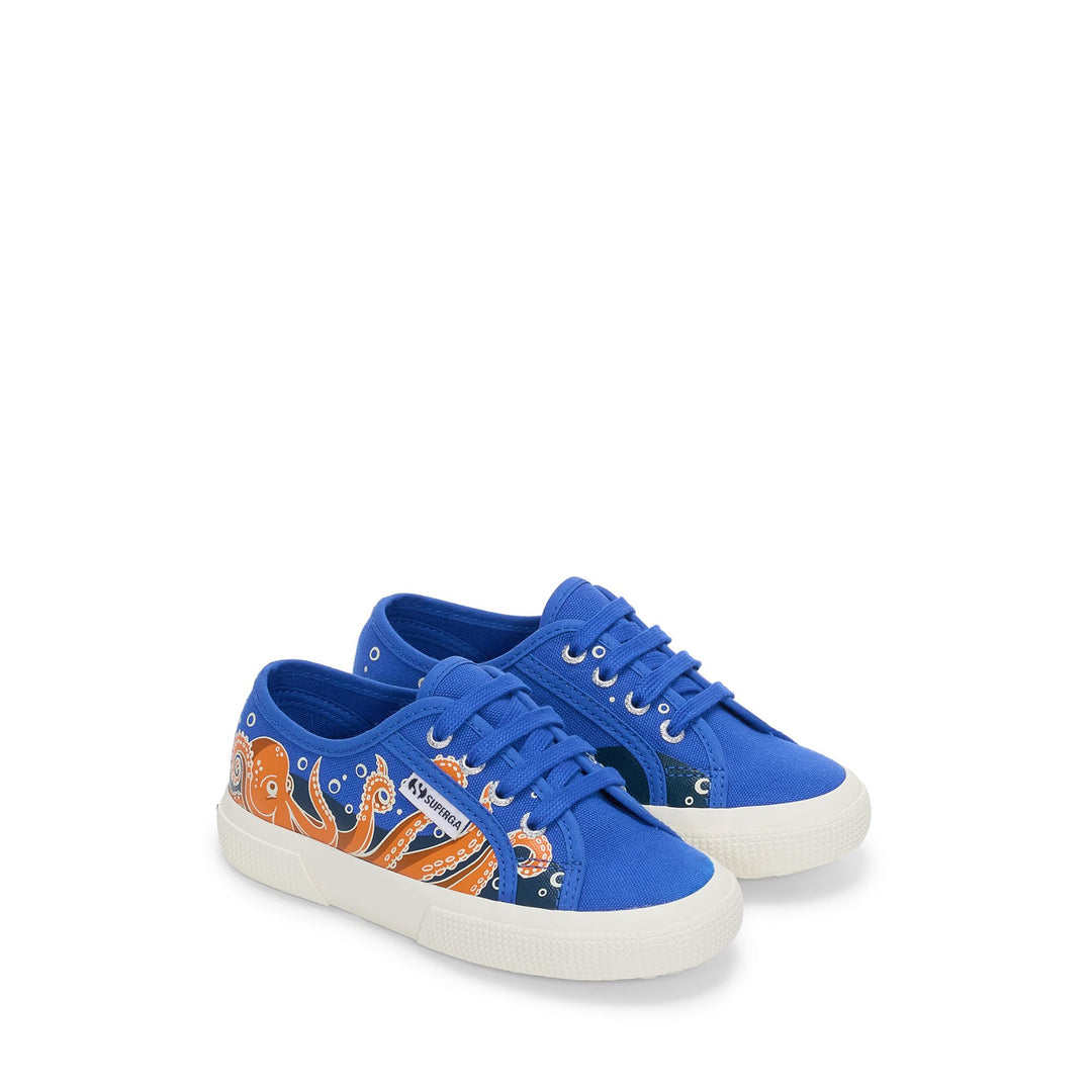 Children's Low Cut Sneakers in Blue with Cotton Upper main