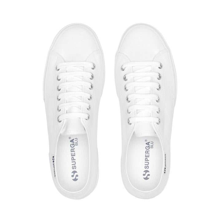 Woman's Platform White Sneakers with Cotton Upper 4
