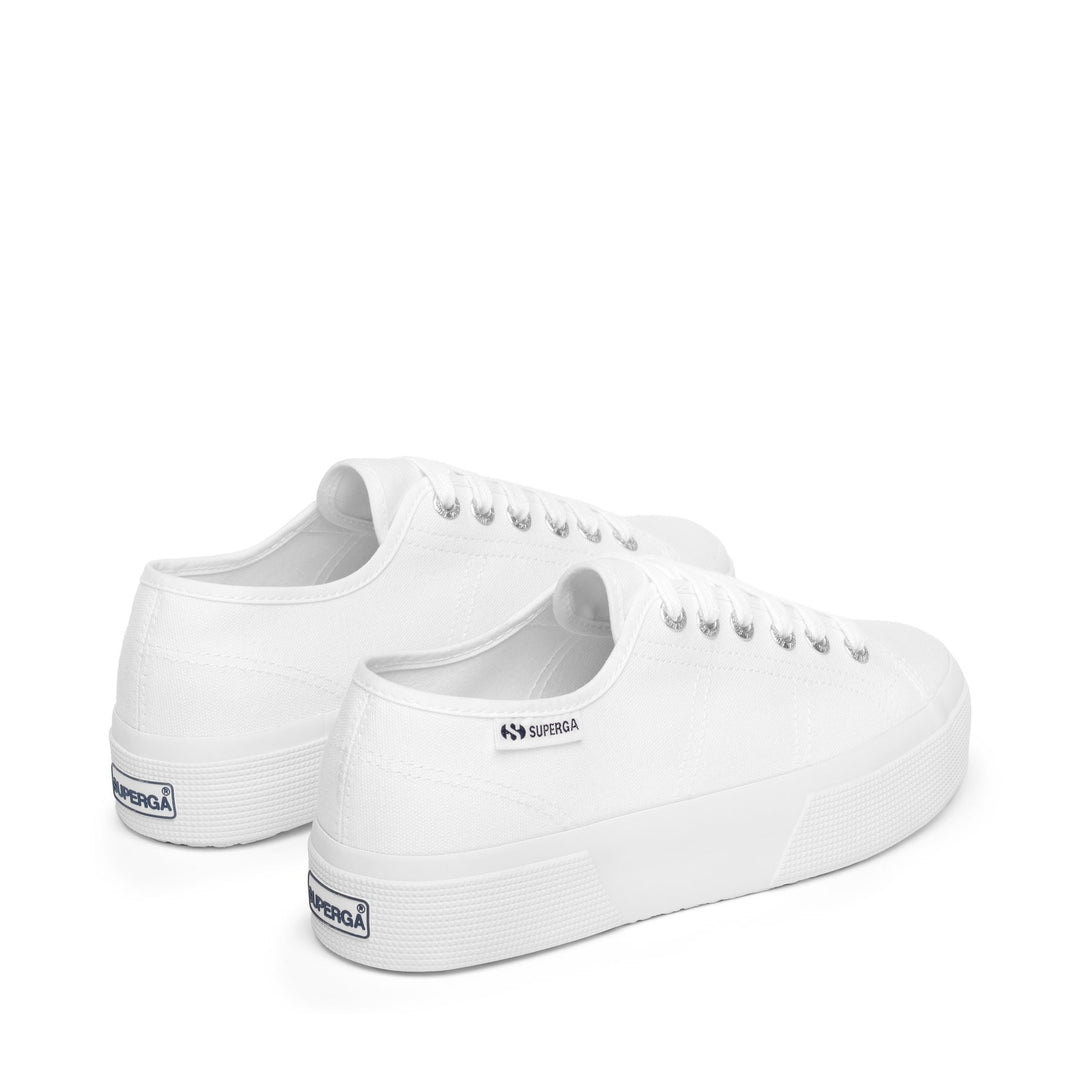 Woman's Platform White Sneakers with Cotton Upper main