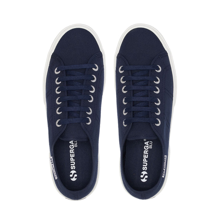 Woman's Platform Navy Sneakers with Cotton Upper 4