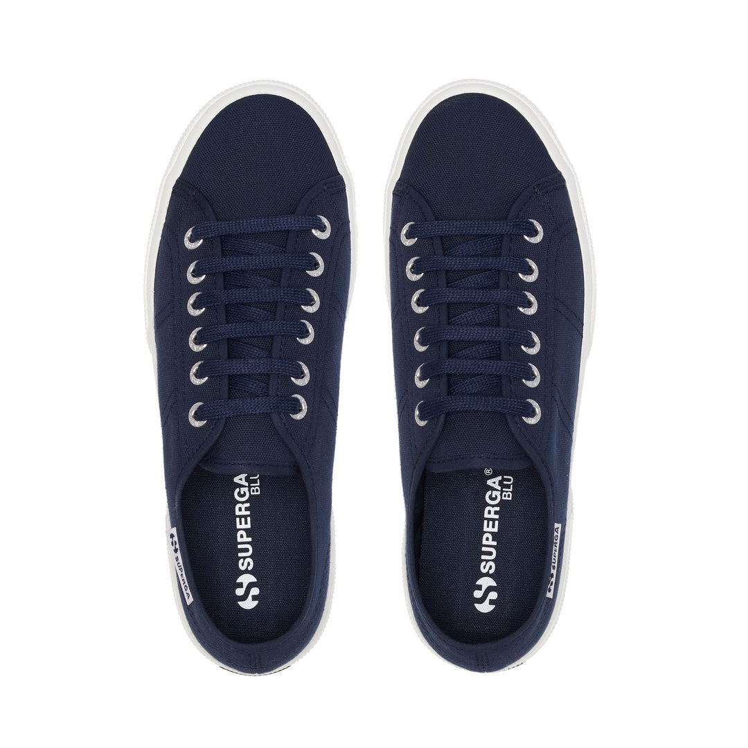 Platform Sneakers Superga Platform Blu Lady Shoes Woman 3740 PLATFORM LEGGERA Wedge NAVY-FWHITE