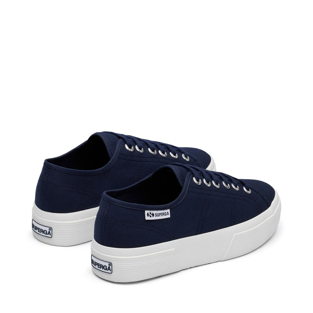 Woman's Platform Navy Sneakers with Cotton Upper main