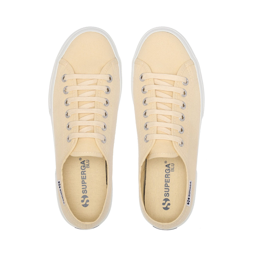 Woman's Platform Beige Sneakers with Cotton Upper main
